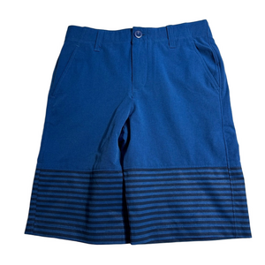 Under Armour Loose Heatgear Size 12 Boy Blue Horizontal Stripe Golf Shorts